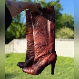 Frye Women's Heeled Boots - Burgundy Vintage
